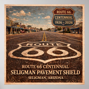 Route 66 Seligman Verhardings Schild Poster