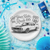 Route 66 servetten papieren bordje (Feest)