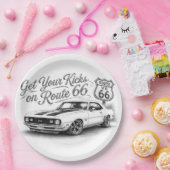 Route 66 servetten papieren bordje (Feest)