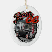 Route 66 Service Hot Rod Keramisch Ornament (Rechts)