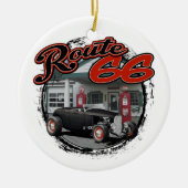 Route 66 Service Hot Rod Keramisch Ornament (Voorkant)