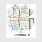 Route 66 Shamrock Texas Map Sticker (Vel)