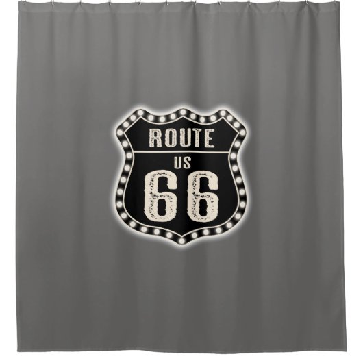 Route 66 Sign Americana Douchegordijn (Voorkant)