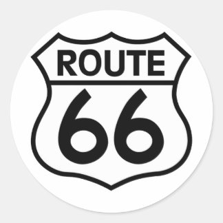 Route 66 Sign Apparel & Gifts Ronde Sticker