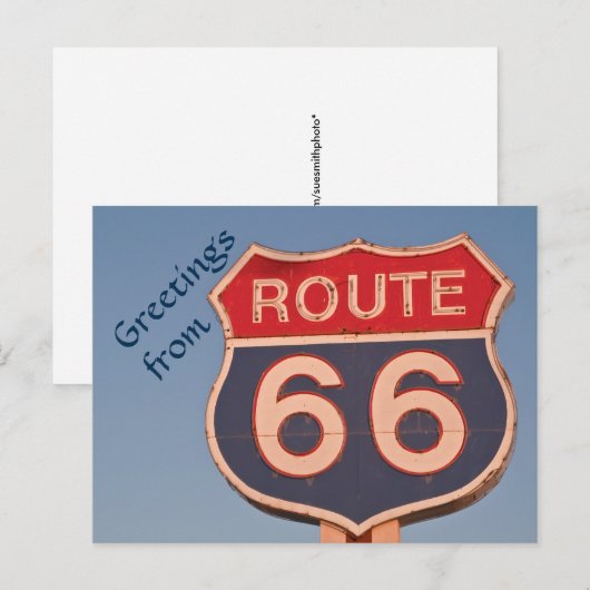 Route 66 Sign at Sunset Briefkaart (Voorkant / Achterkant)