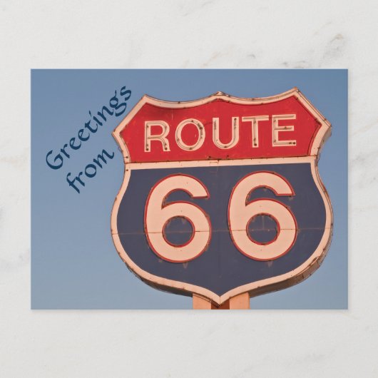 Route 66 Sign at Sunset Briefkaart (Voorkant)