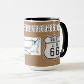 Route 66  Sign Gifts brown Mok (Voorkant rechts)