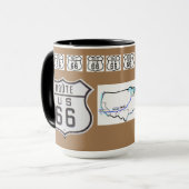 Route 66  Sign Gifts brown Mok (Voorkant links)