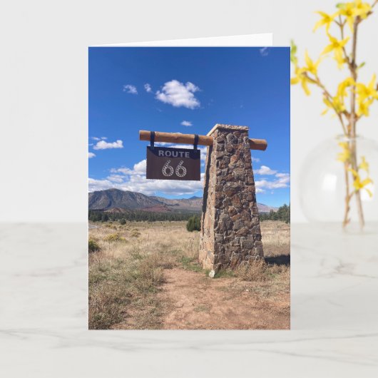 route 66 sign greeting card (blank inside) kaart (Gele Bloem)