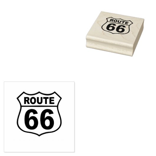 Route 66 Sign Rubberstempel (Gestempeld)