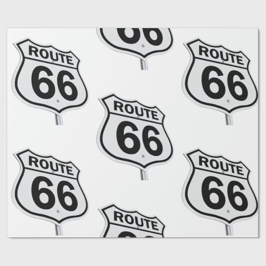 Route 66 Sign Wrapping Paper Cadeaupapier (Vlak)