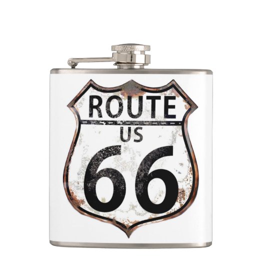 Route 66  signalisatie heupfles (Voorkant)