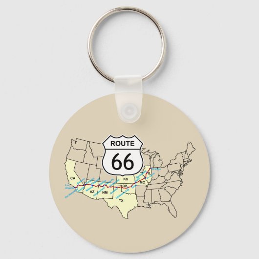 Route 66 sleutelhanger (Voorkant)