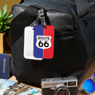 Route 66 snelweg teken aangepaste reisbagage label bagagelabel