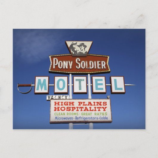 Route 66 Soldier Motel Briefkaart Pony (Voorkant)