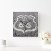 Route 66 Square Wall Clock Vierkante Klok (Huis)