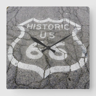 Route 66 Square Wall Clock Vierkante Klok