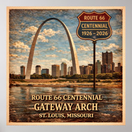 Route 66 St Louis Gateway Arch Poster