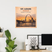 Route 66 St Louis Gateway Erfgoed Poster (Thuiskantoor)