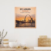 Route 66 St Louis Gateway Erfgoed Poster (Keuken)