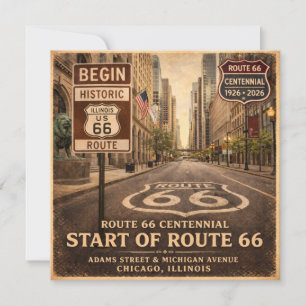 Route 66 Startpunt Chicago Begroeting Kaart