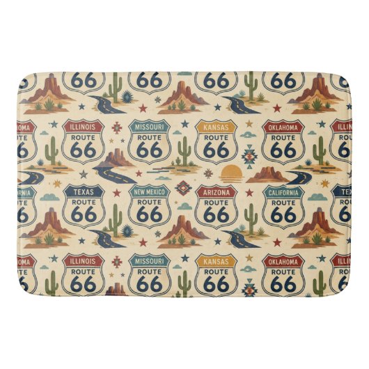 Route 66 State Shield Badkamer Decoratie Badmat (Voorkant)