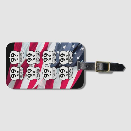 Route 66 Staten Bagagelabel (Voorkant (horizontaal))