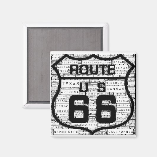 Route 66 Staten Magneet (Voorkant / Achterkant)
