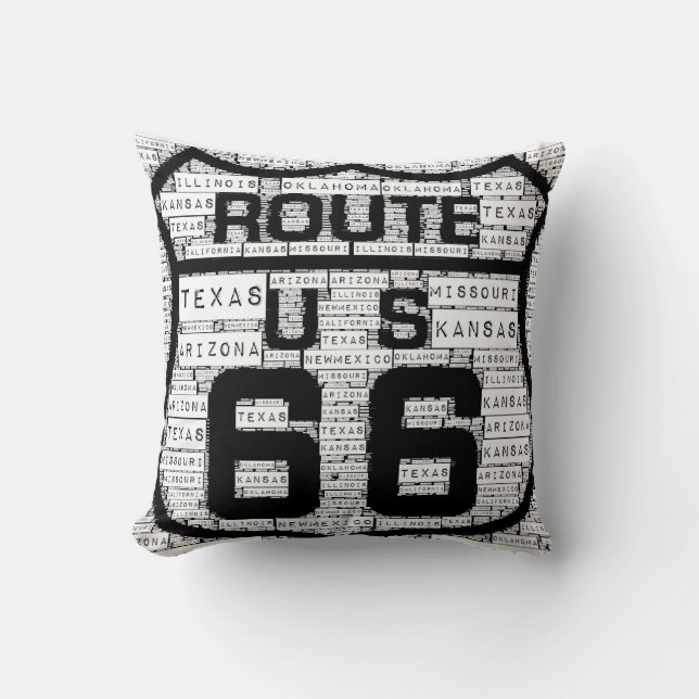 Route 66 States Pillow Kussen (Voorkant)