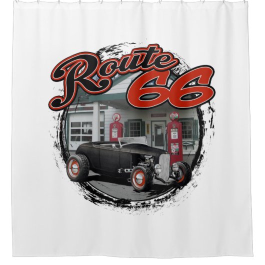 Route 66 Station Douchegordijn (Voorkant)