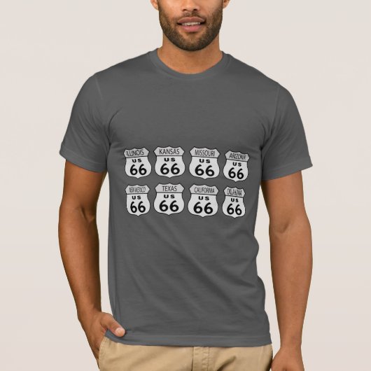 Route 66 Statussignalen T-shirt (Voorkant)