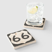 Route 66 stenen onderzetter (Zijkant)