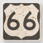 Route 66 stenen onderzetter (Voorkant)