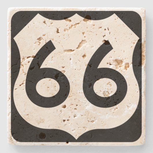 Route 66 stenen onderzetter (Voorkant)