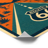 Route 66 Stop Om Even Te Eten Woestijn Diner Litho Poster (Hoek)