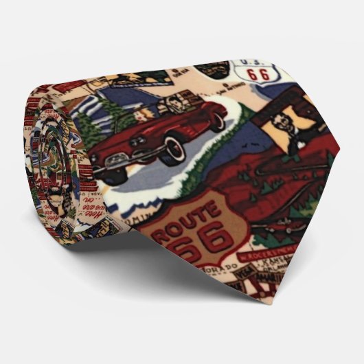 Route 66 stropdas (Opgerold)