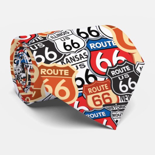 Route 66 stropdas (Opgerold)