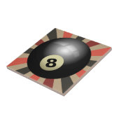 Route 66 Sunburst Vibes - Retro 8-Ball Tegeltje (Zijkant)