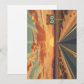 Route 66 Sunset Desert Road Travel Art Feestdagenkaart (Voorkant / Achterkant)