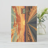 Route 66 Sunset Desert Road Travel Art Feestdagenkaart (Staand voorkant)