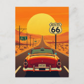 Route 66 Sunset Highway met Auto Briefkaart (Voorkant)