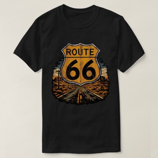 Route 66 Sunset Road T-shirt (Design voorkant)