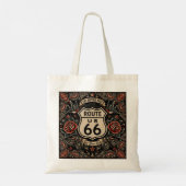 Route 66 Tattoo Road Trip Stijl Tote Bag (Achterkant)