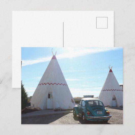 Route 66  TeePee Motel Briefkaart (Voorkant / Achterkant)