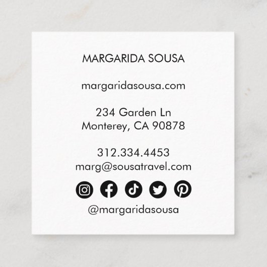 Route 66 TeePee  Retro Toerisme met foto's Vierkante Visitekaartje (Achterkant)