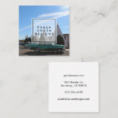 Route 66 TeePee Retro Toerisme met foto's Vierkante Visitekaartje (Voorkant / Achterkant)