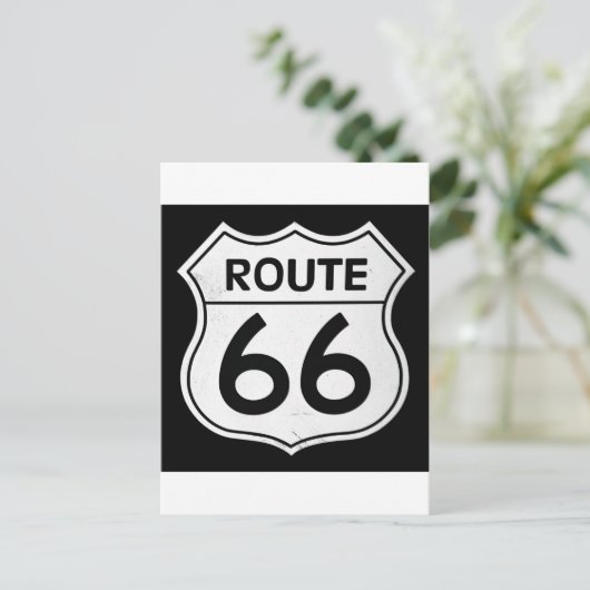 Route 66-teken briefkaart (Staand voorkant)