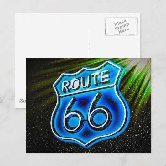 Route 66-teken briefkaart (Voorkant / Achterkant)