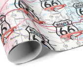 Route 66 teken en 1960 Corvette Cadeaupapier (Rol Hoek)