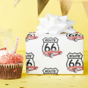 Route 66 teken en 1960 Corvette Cadeaupapier